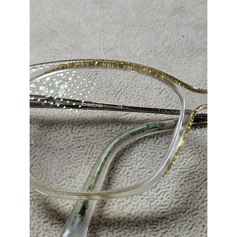 bebe BB5203 204 Taupe Crystal Clear Authentic Full Rim Eyeglass Frames 52-17-135